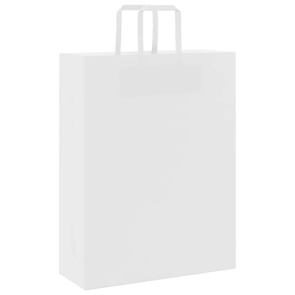 vidaXL Torby papierowe 250 szt. z uchwytami białe 32x12x42 cm
