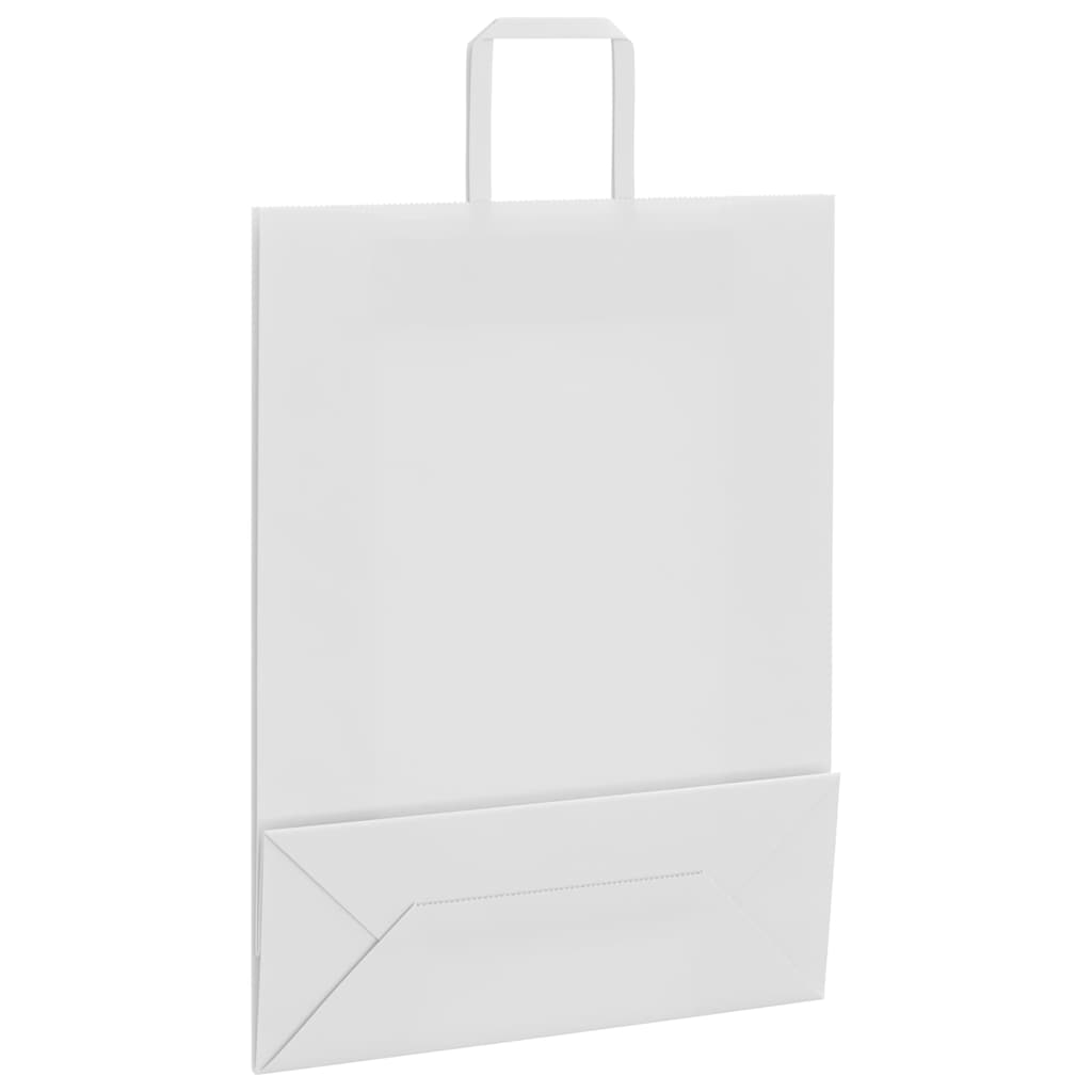 vidaXL Torby papierowe 250 szt. z uchwytami białe 32x12x42 cm