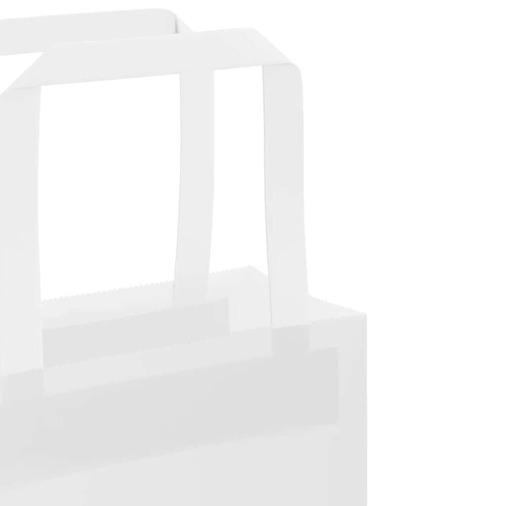 vidaXL Torby papierowe 250 szt. z uchwytami białe 32x12x42 cm
