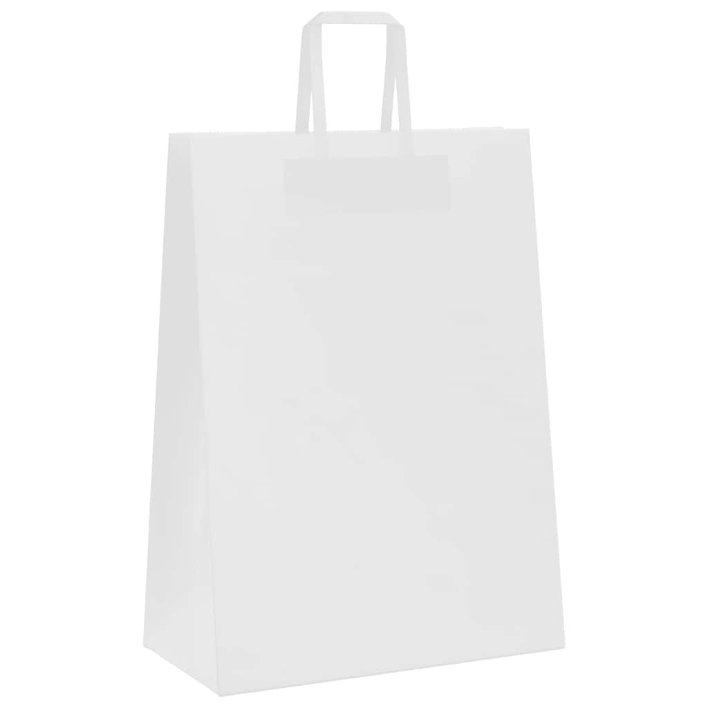 vidaXL Torby papierowe 250 szt. z uchwytami białe 32x17x44 cm