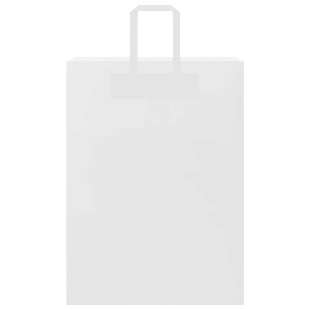 vidaXL Torby papierowe 250 szt. z uchwytami białe 32x17x44 cm