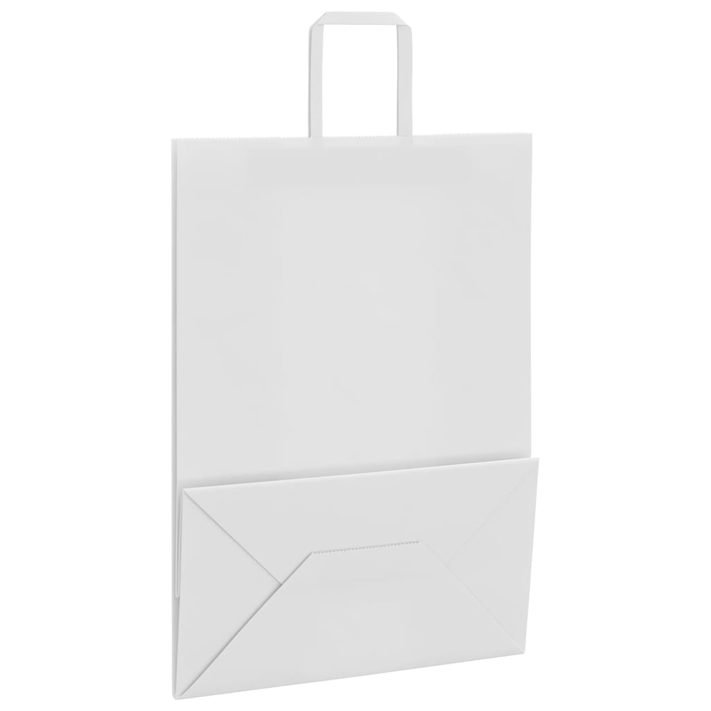 vidaXL Torby papierowe 250 szt. z uchwytami białe 32x17x44 cm