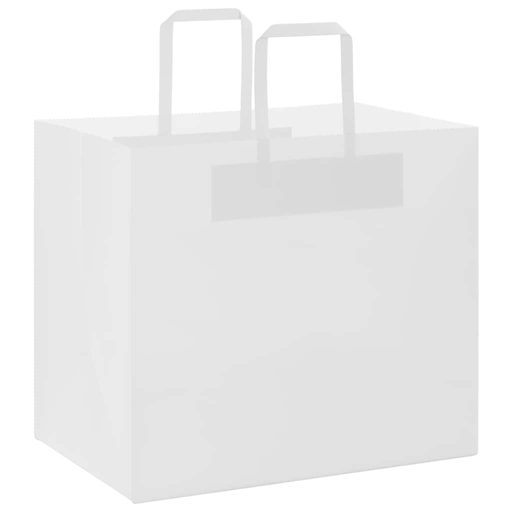vidaXL Torby papierowe 250 szt. z uchwytami białe 32x22x28 cm