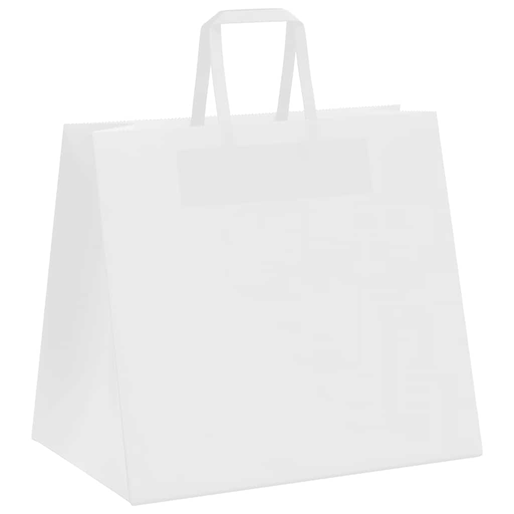 vidaXL Torby papierowe 250 szt. z uchwytami białe 32x22x28 cm