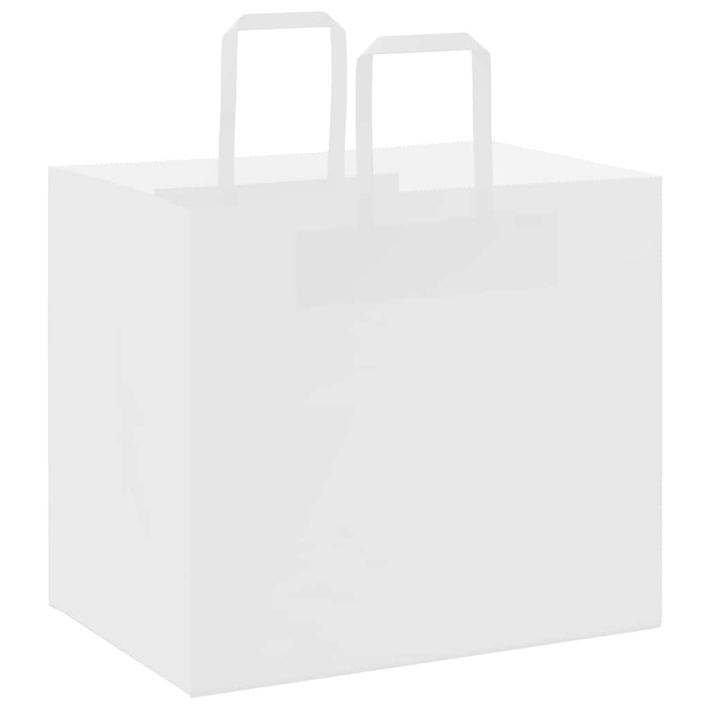 vidaXL Torby papierowe 250 szt. z uchwytami białe 32x22x28 cm