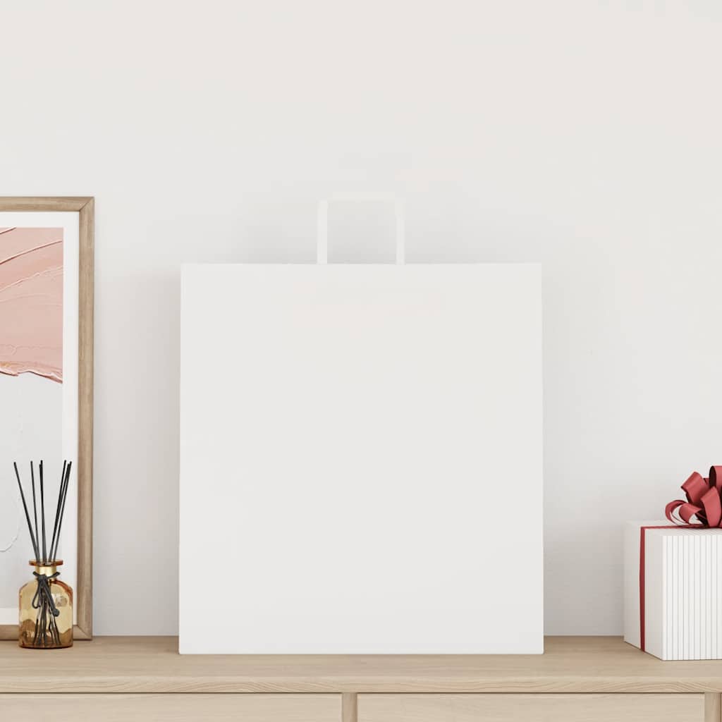 vidaXL Torby papierowe 250 szt. z uchwytami białe 45x17x48 cm