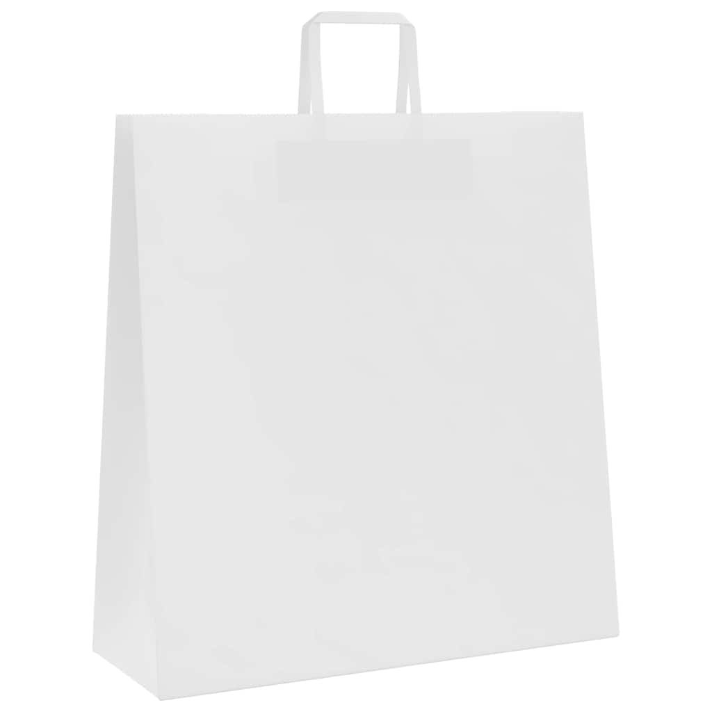 vidaXL Torby papierowe 250 szt. z uchwytami białe 45x17x48 cm