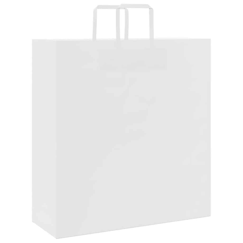 vidaXL Torby papierowe 250 szt. z uchwytami białe 45x17x48 cm