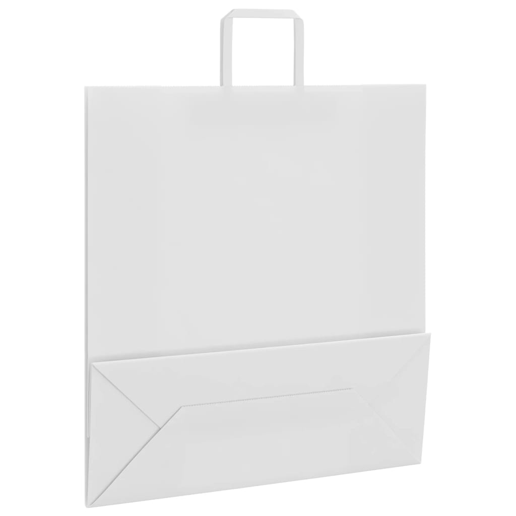 vidaXL Torby papierowe 250 szt. z uchwytami białe 45x17x48 cm