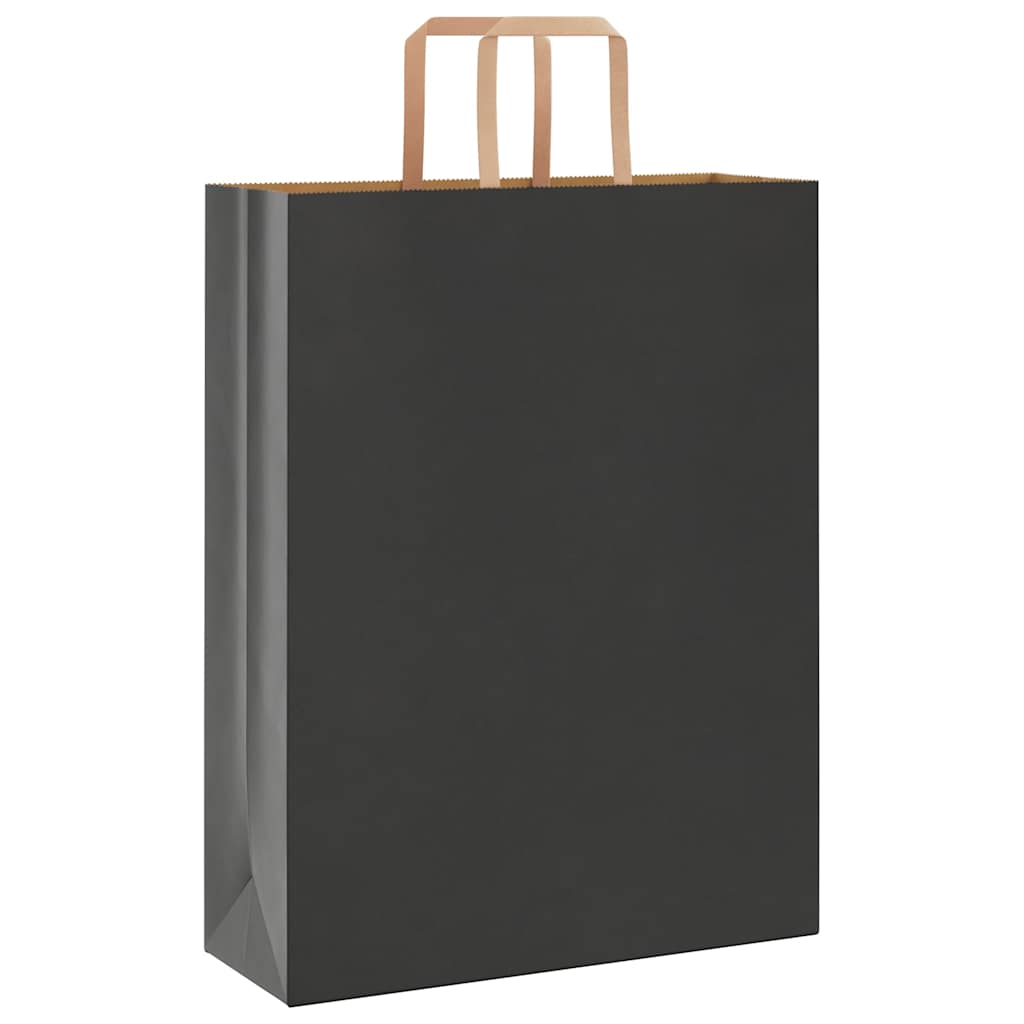 vidaXL Torby papierowe 250 szt. z uchwytami Czarne 32x12x42 cm