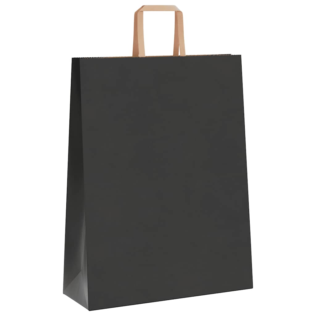 vidaXL Torby papierowe 250 szt. z uchwytami Czarne 32x12x42 cm
