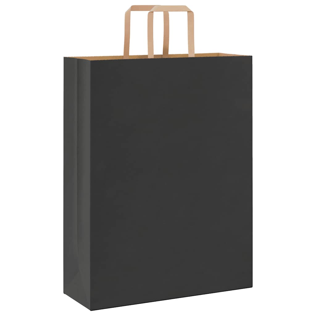 vidaXL Torby papierowe 250 szt. z uchwytami Czarne 32x12x42 cm