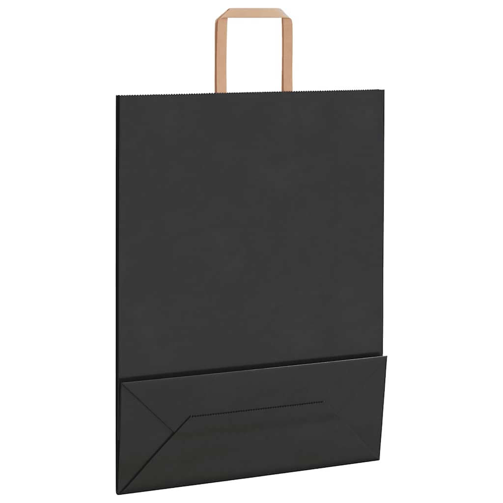 vidaXL Torby papierowe 250 szt. z uchwytami Czarne 32x12x42 cm