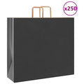 vidaXL Torby papierowe 250 szt. z uchwytami Czarne 54x15x49 cm