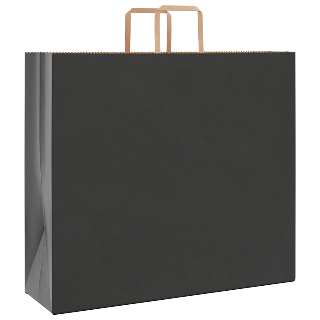 vidaXL Torby papierowe 250 szt. z uchwytami Czarne 54x15x49 cm
