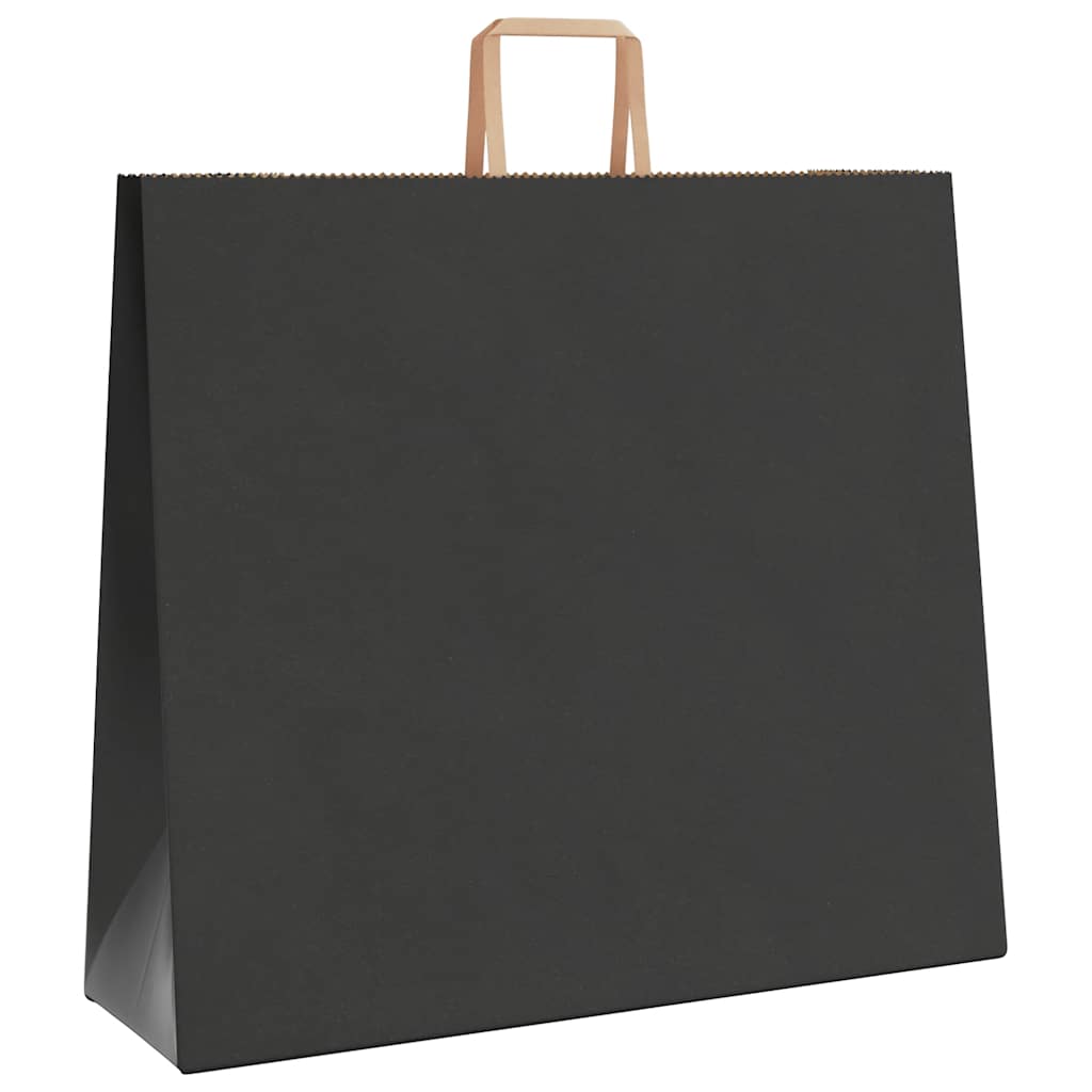 vidaXL Torby papierowe 250 szt. z uchwytami Czarne 54x15x49 cm