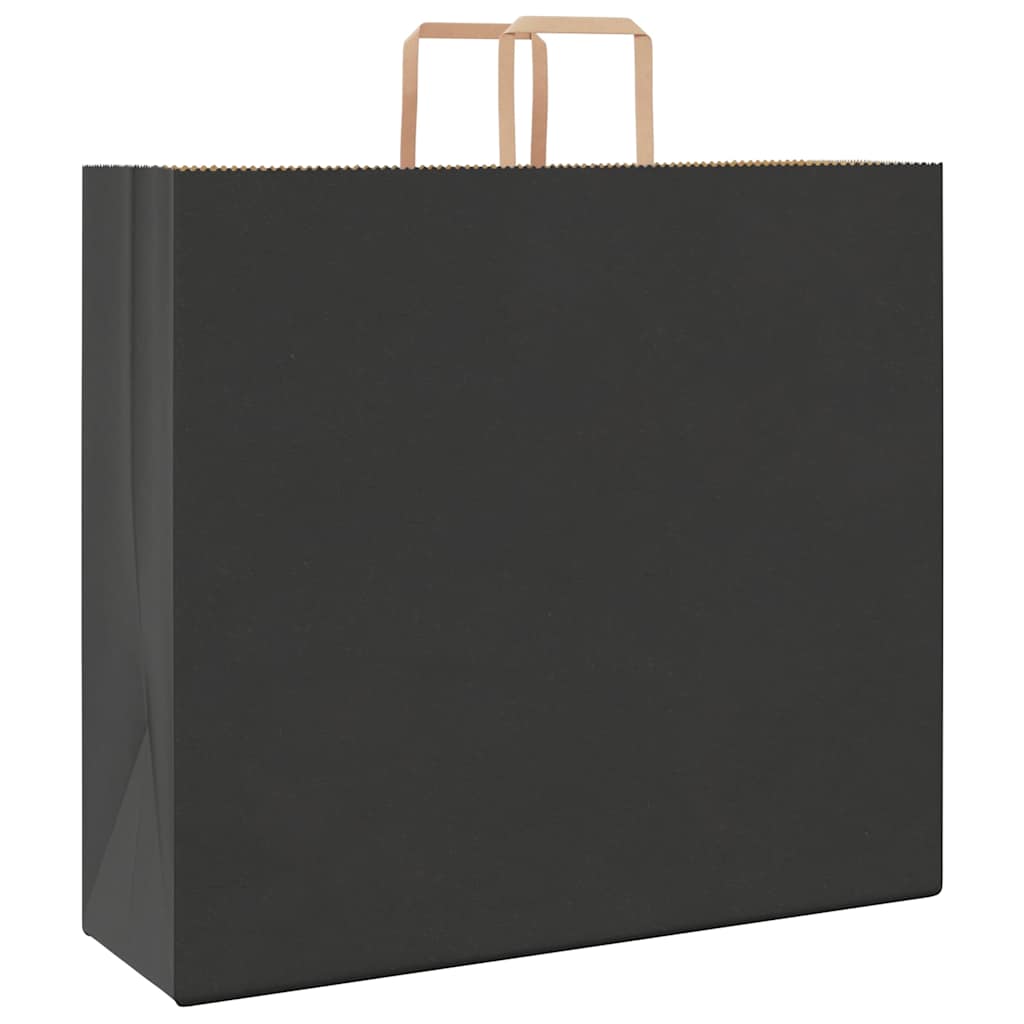 vidaXL Torby papierowe 250 szt. z uchwytami Czarne 54x15x49 cm