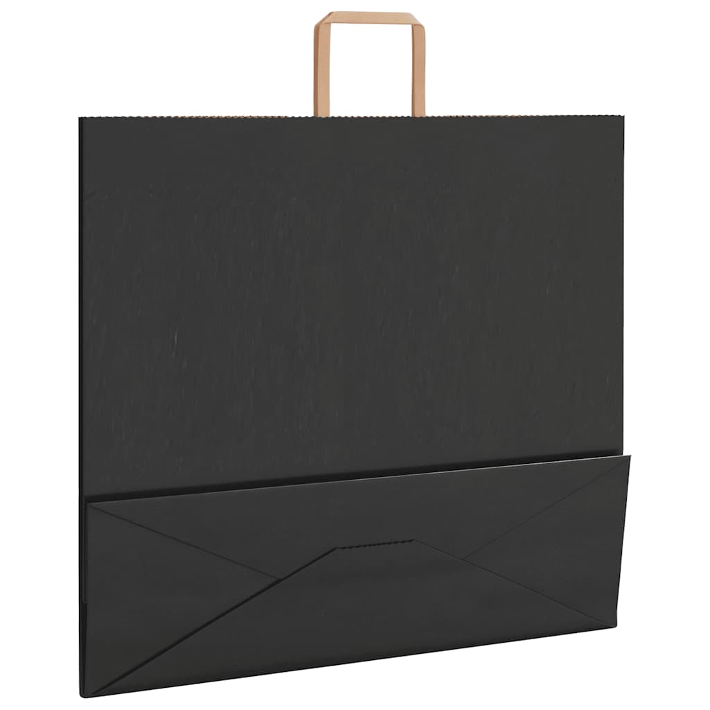 vidaXL Torby papierowe 250 szt. z uchwytami Czarne 54x15x49 cm