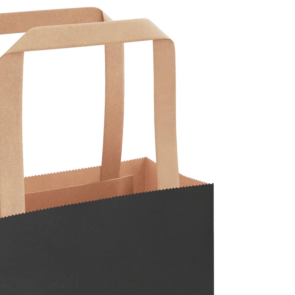 vidaXL Torby papierowe 250 szt. z uchwytami Czarne 54x15x49 cm