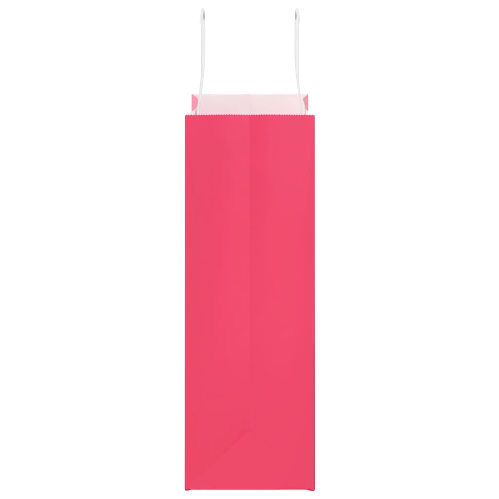 vidaXL Torby papierowe 50 szt. z uchwytami różowe 21x11x31 cm