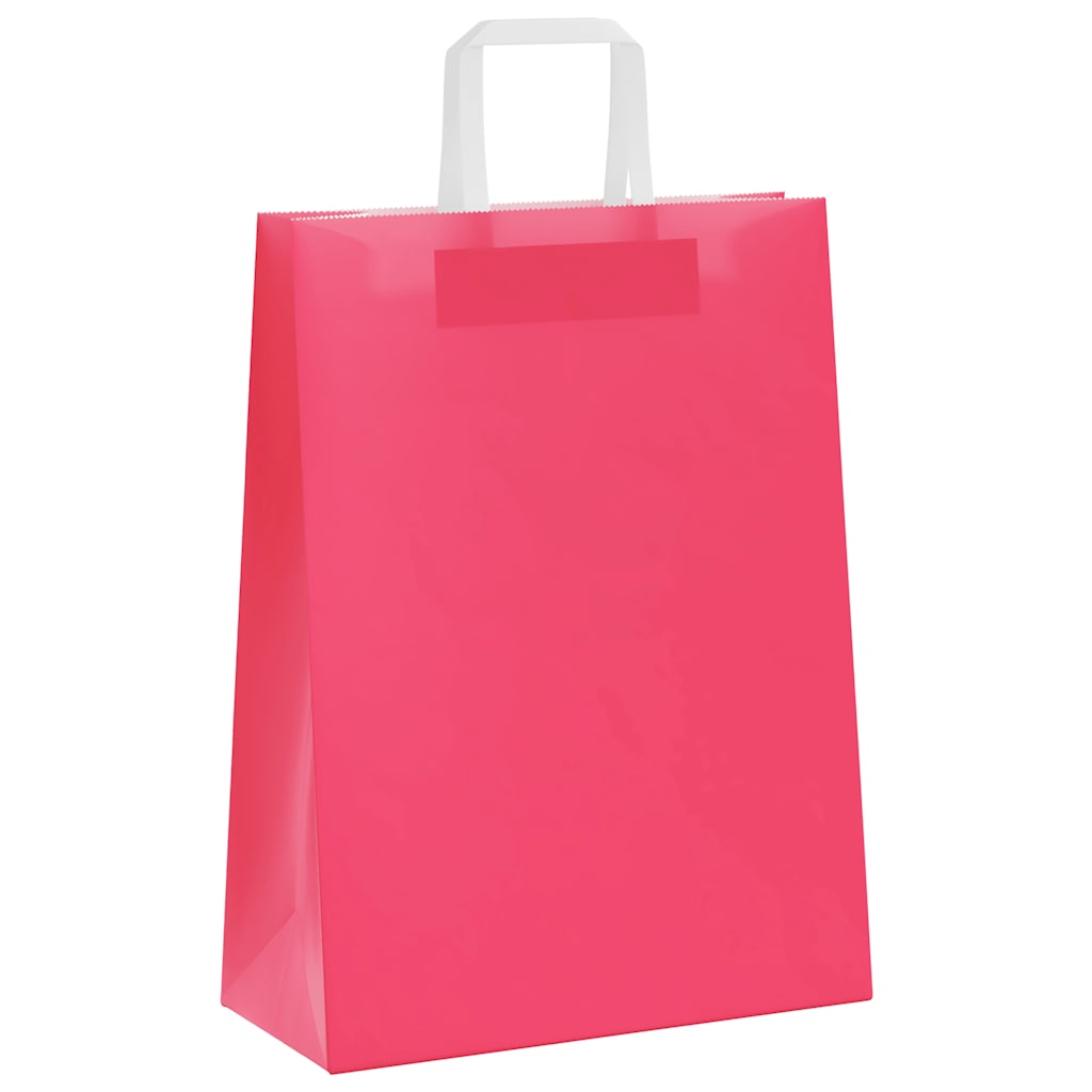 vidaXL Torby papierowe 50 szt. z uchwytami Różowe 26x12x35 cm