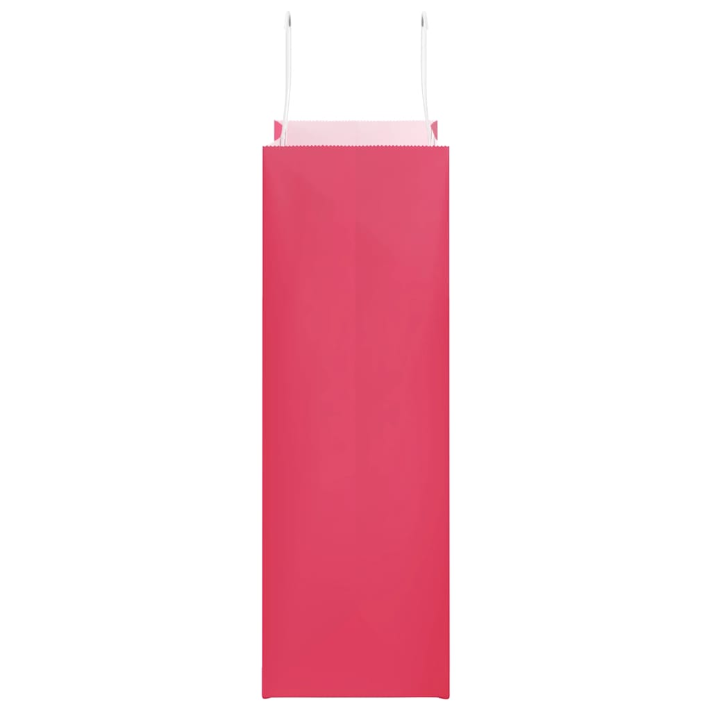 vidaXL Torby papierowe 50 szt. z uchwytami Różowe 26x12x35 cm
