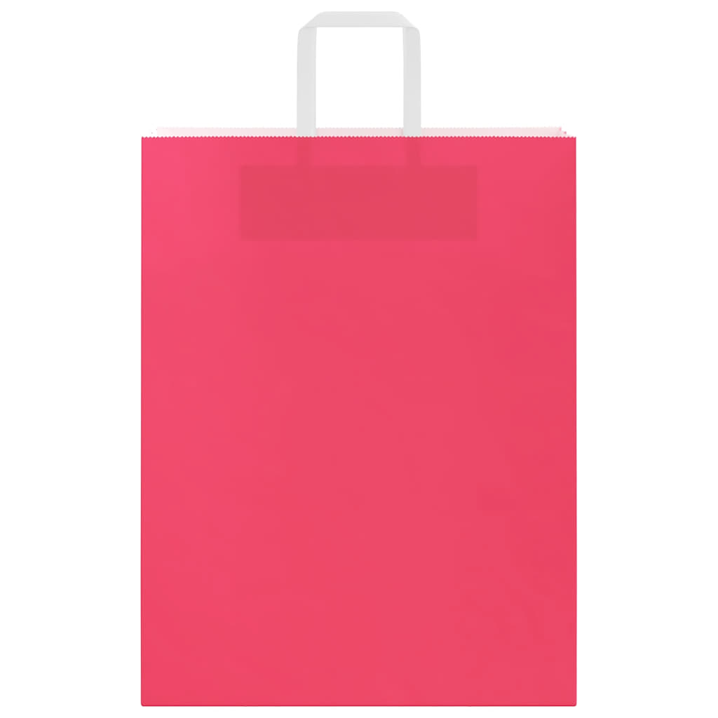 vidaXL Torby papierowe 50 szt. z uchwytami różowe 32x12x42 cm