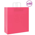 vidaXL Torby papierowe 50 szt. z uchwytami różowe 45x17x48 cm