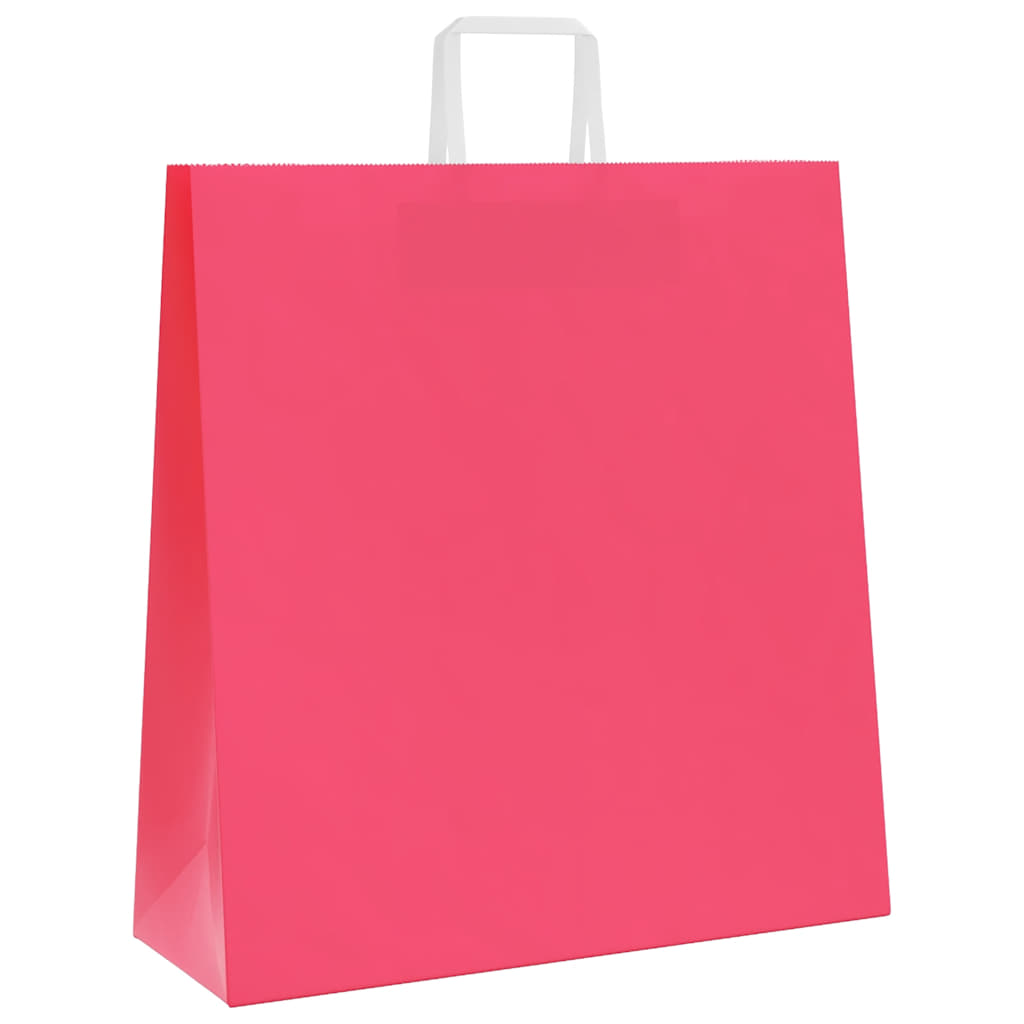 vidaXL Torby papierowe 50 szt. z uchwytami różowe 45x17x48 cm