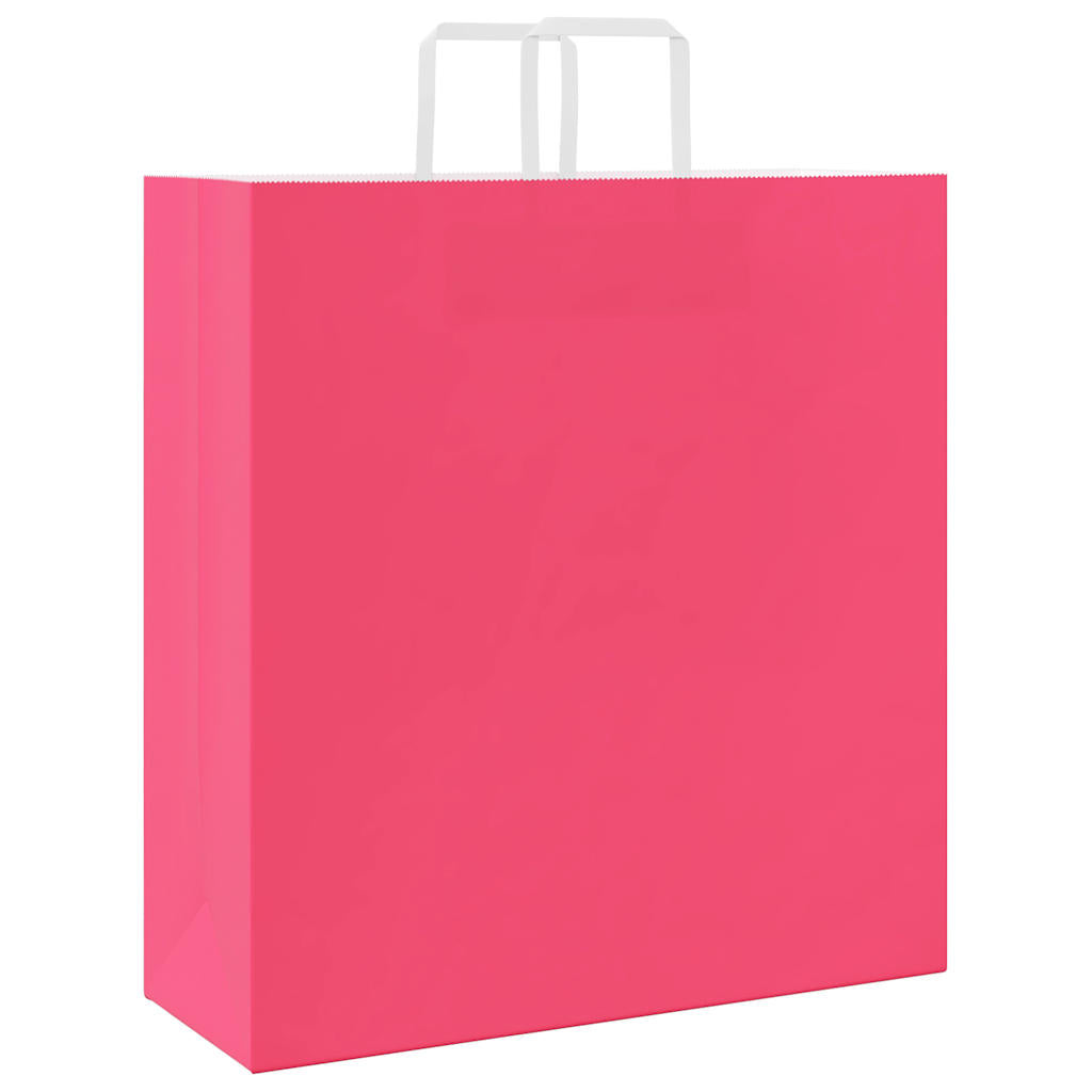 vidaXL Torby papierowe 50 szt. z uchwytami różowe 45x17x48 cm