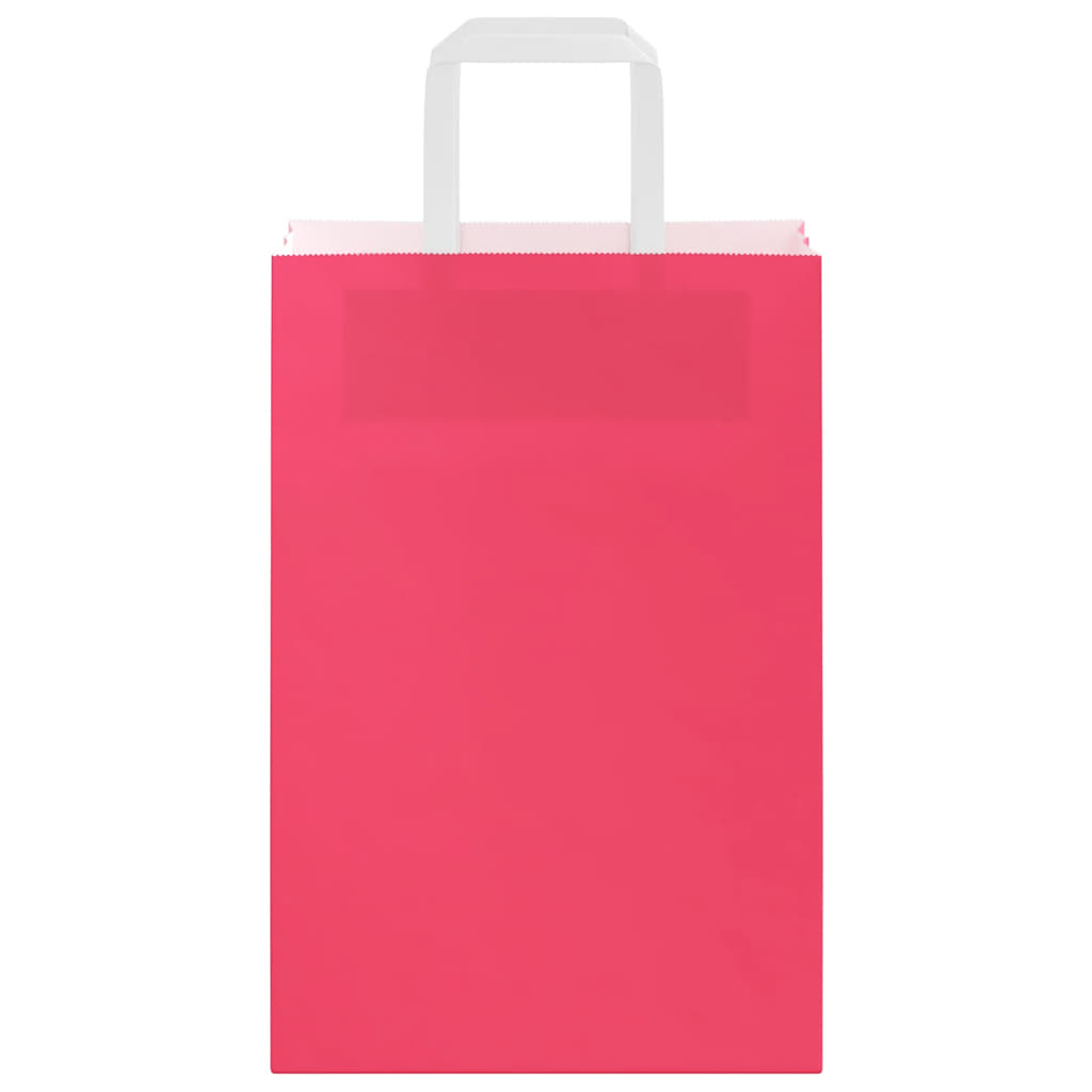 vidaXL Torby papierowe 250 szt. z uchwytami Różowe 21x11x31 cm