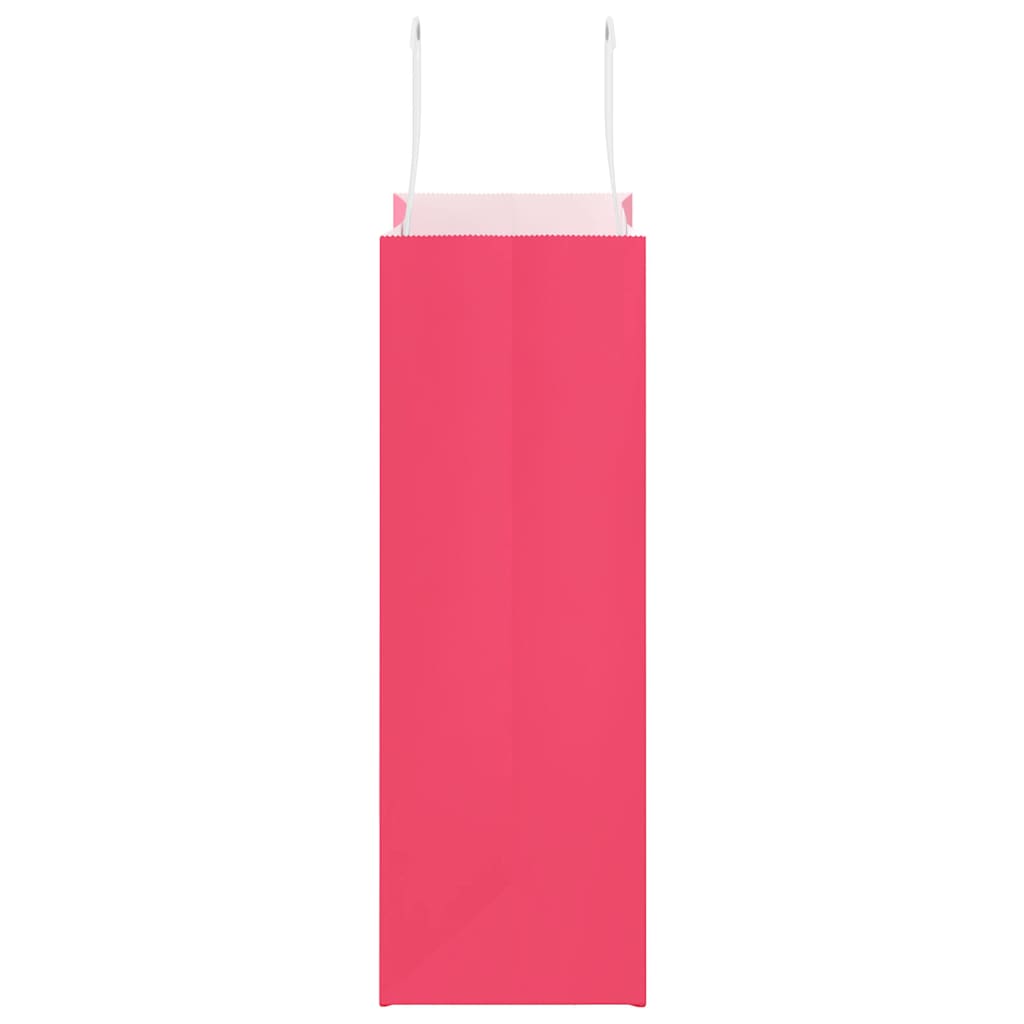 vidaXL Torby papierowe 250 szt. z uchwytami Różowe 21x11x31 cm