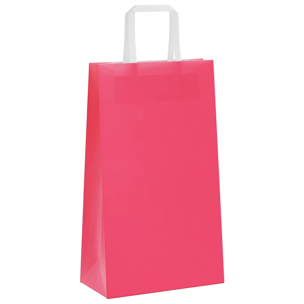 vidaXL Torby papierowe 250 szt. z uchwytami Różowe 21x11x36 cm