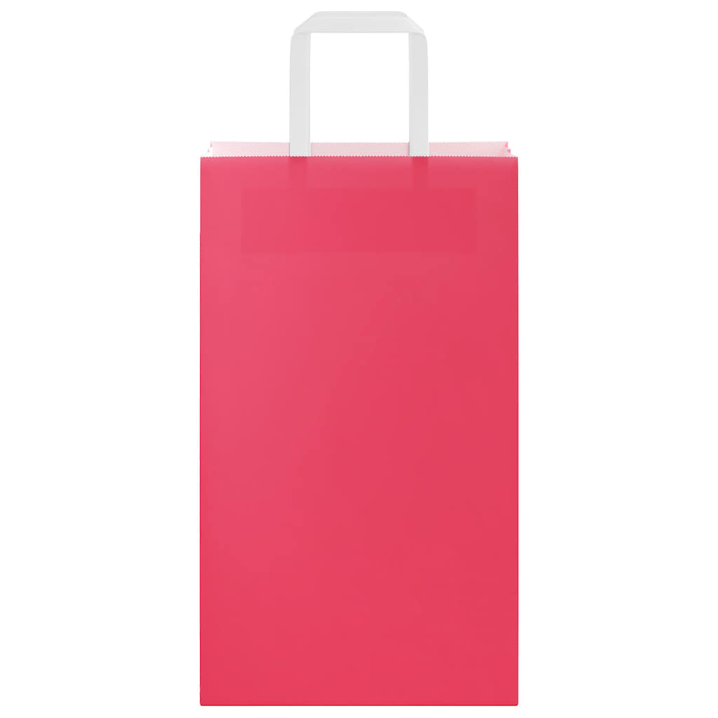 vidaXL Torby papierowe 250 szt. z uchwytami Różowe 21x11x36 cm