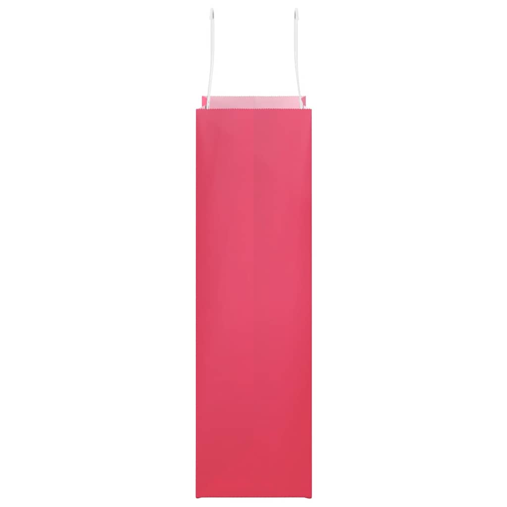 vidaXL Torby papierowe 250 szt. z uchwytami Różowe 21x11x36 cm