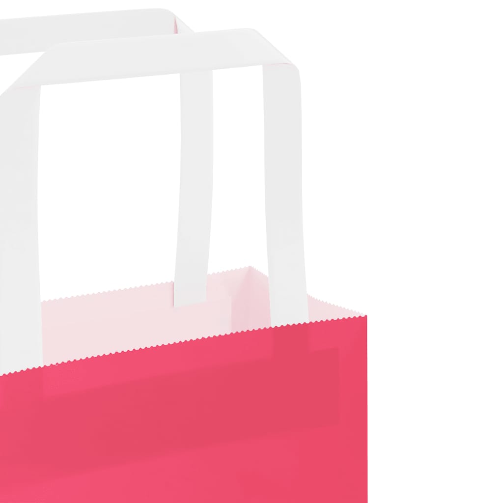 vidaXL Torby papierowe 250 szt. z uchwytami Różowe 21x11x36 cm