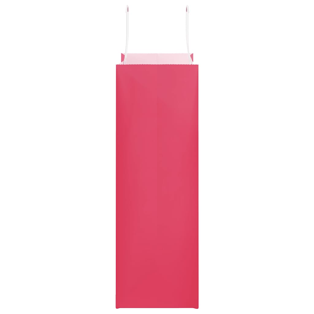 vidaXL Torby papierowe 250 szt. z uchwytami Różowe 26x12x35 cm