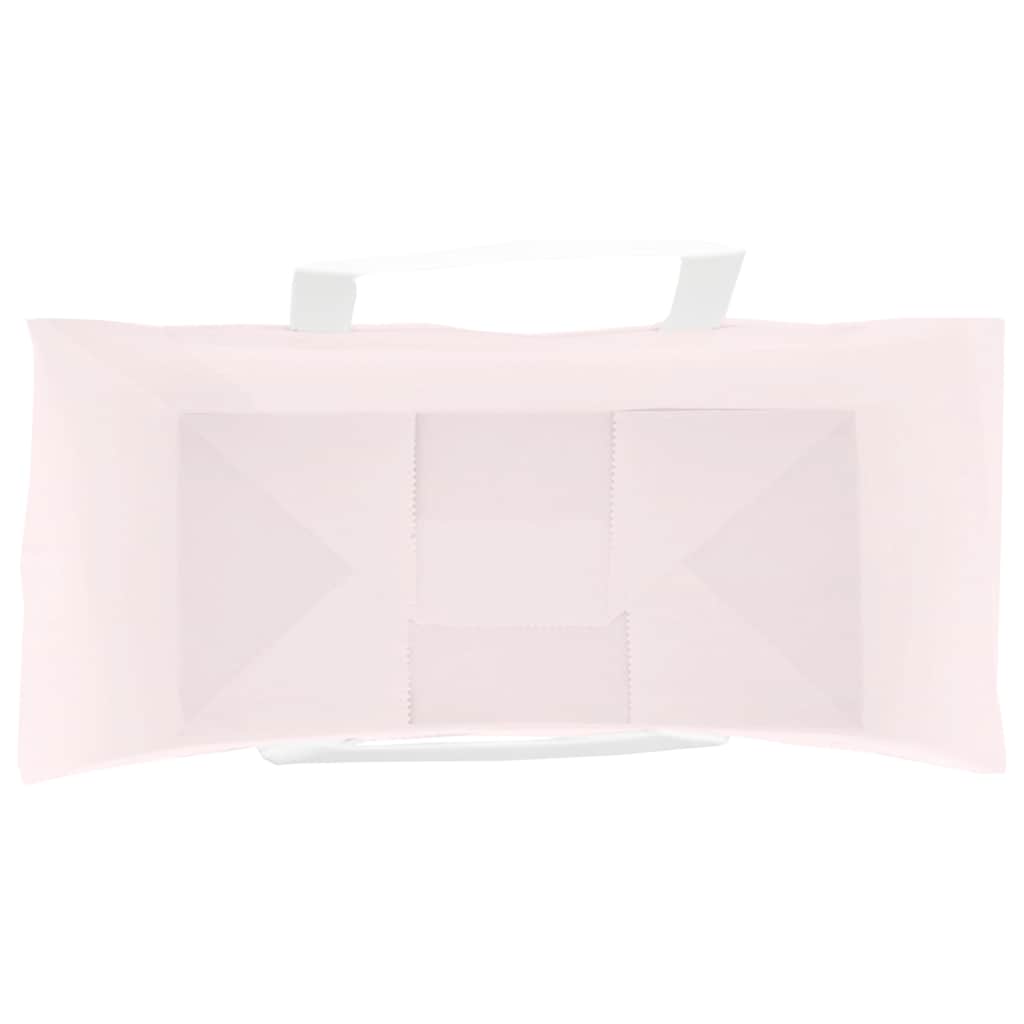 vidaXL Torby papierowe 250 szt. z uchwytami Różowe 26x12x35 cm