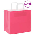 vidaXL Torby papierowe 250 szt. z uchwytami Różowe 26x17x25 cm