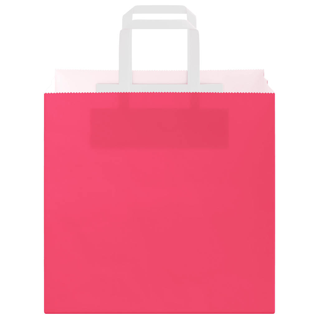 vidaXL Torby papierowe 250 szt. z uchwytami Różowe 26x17x25 cm