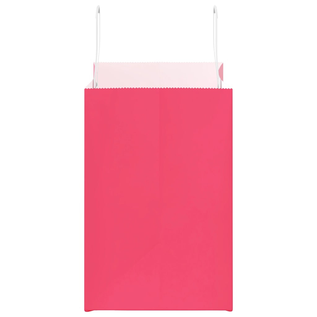 vidaXL Torby papierowe 250 szt. z uchwytami Różowe 26x17x25 cm