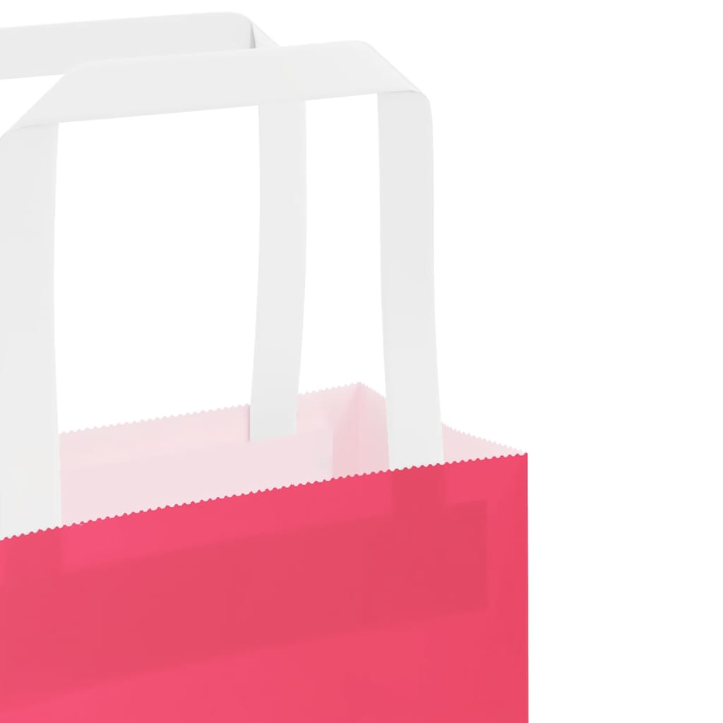 vidaXL Torby papierowe 250 szt. z uchwytami Różowe 26x17x25 cm