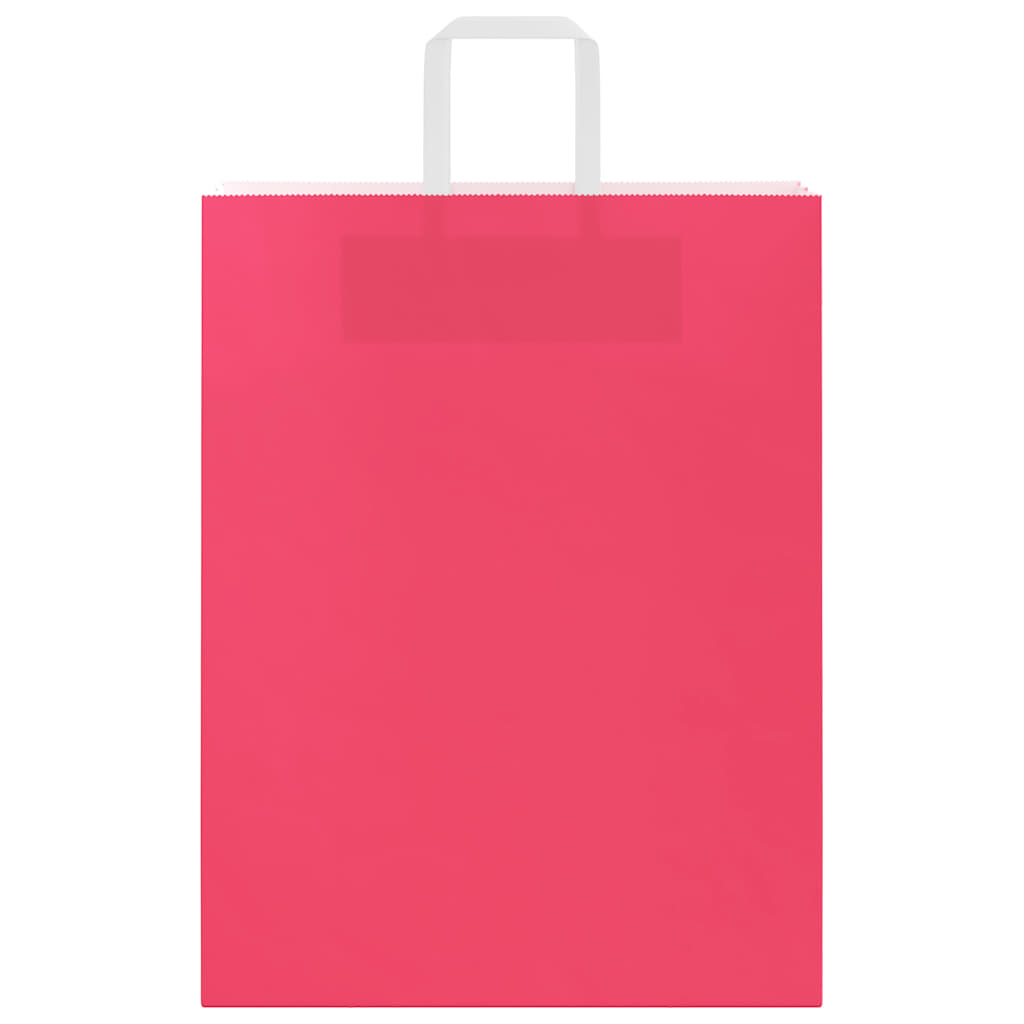 vidaXL Torby papierowe 250 szt. z uchwytami Różowe 32x12x42 cm