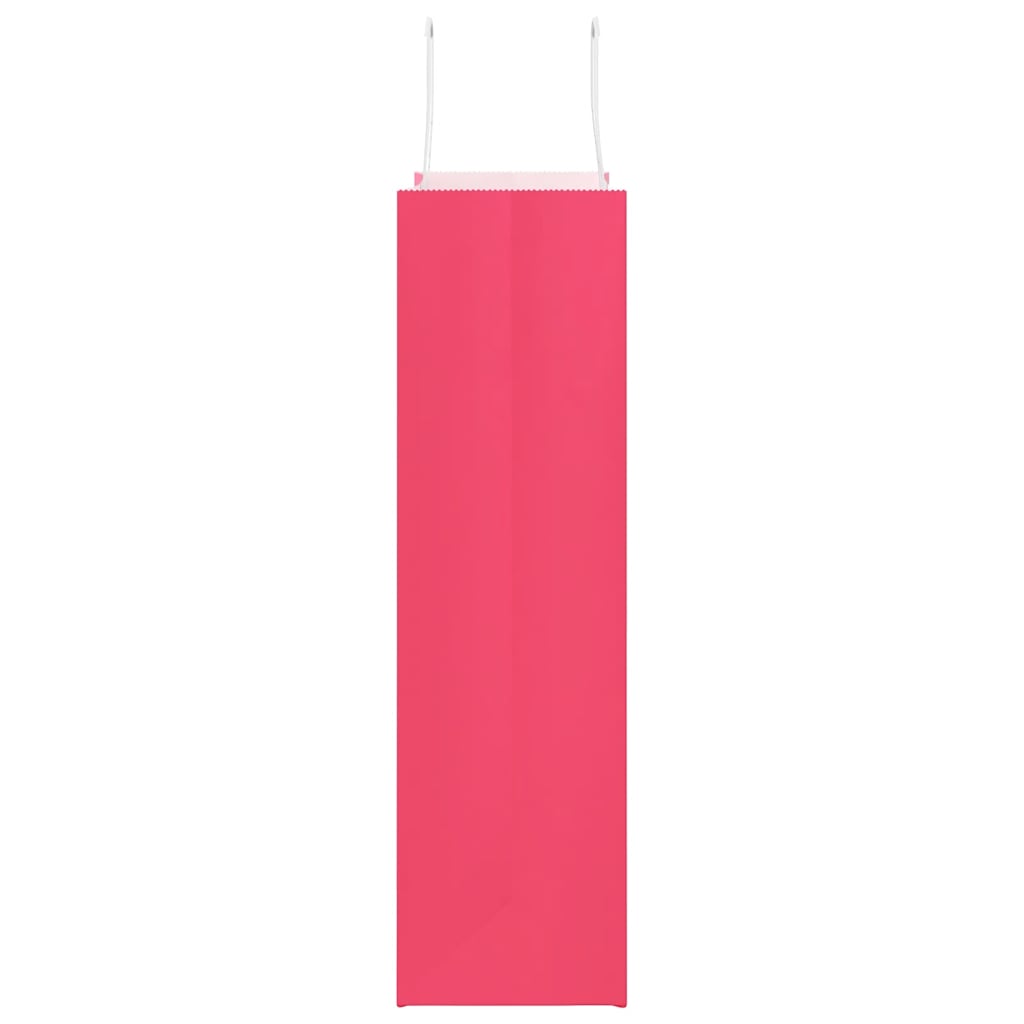 vidaXL Torby papierowe 250 szt. z uchwytami Różowe 32x12x42 cm
