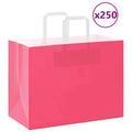 vidaXL Torby papierowe 250 szt. z uchwytami Różowe 32x17x25 cm