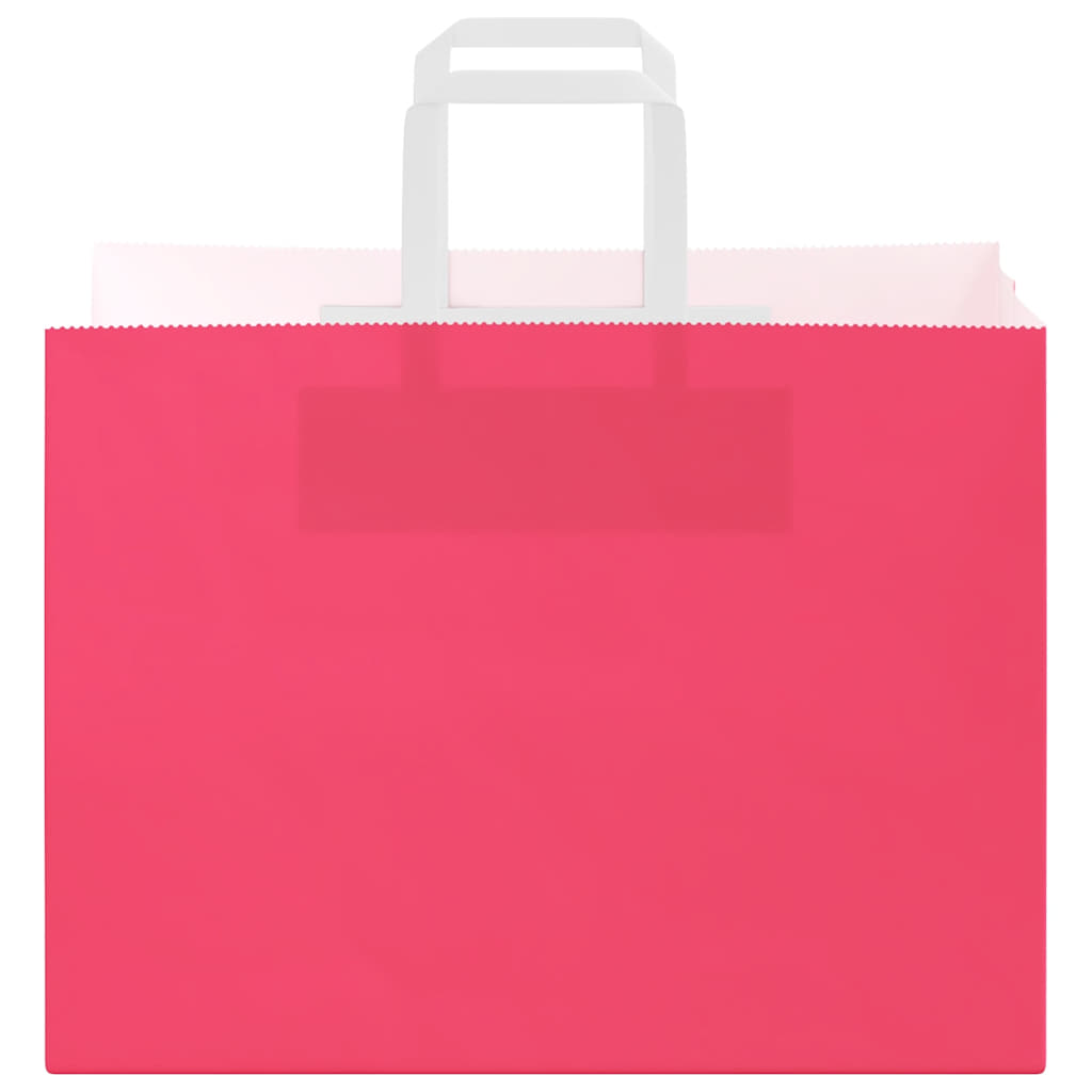 vidaXL Torby papierowe 250 szt. z uchwytami Różowe 32x17x25 cm