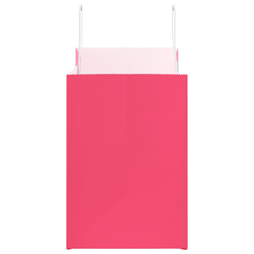 vidaXL Torby papierowe 250 szt. z uchwytami Różowe 32x17x25 cm