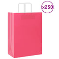 vidaXL Torby papierowe 250 szt. z uchwytami Różowe 32x17x44 cm