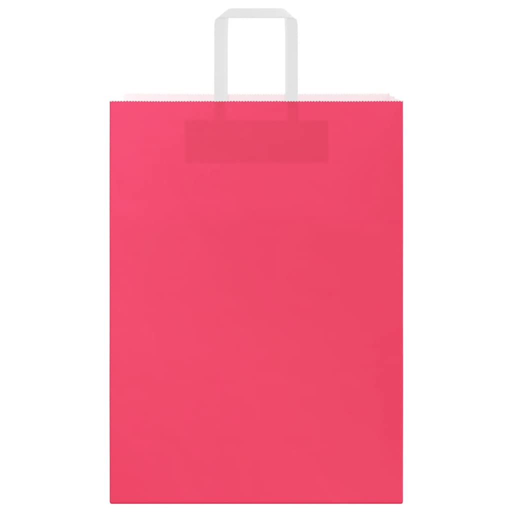 vidaXL Torby papierowe 250 szt. z uchwytami Różowe 32x17x44 cm