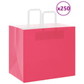 vidaXL Torby papierowe 250 szt. z uchwytami Różowe 32x22x28 cm